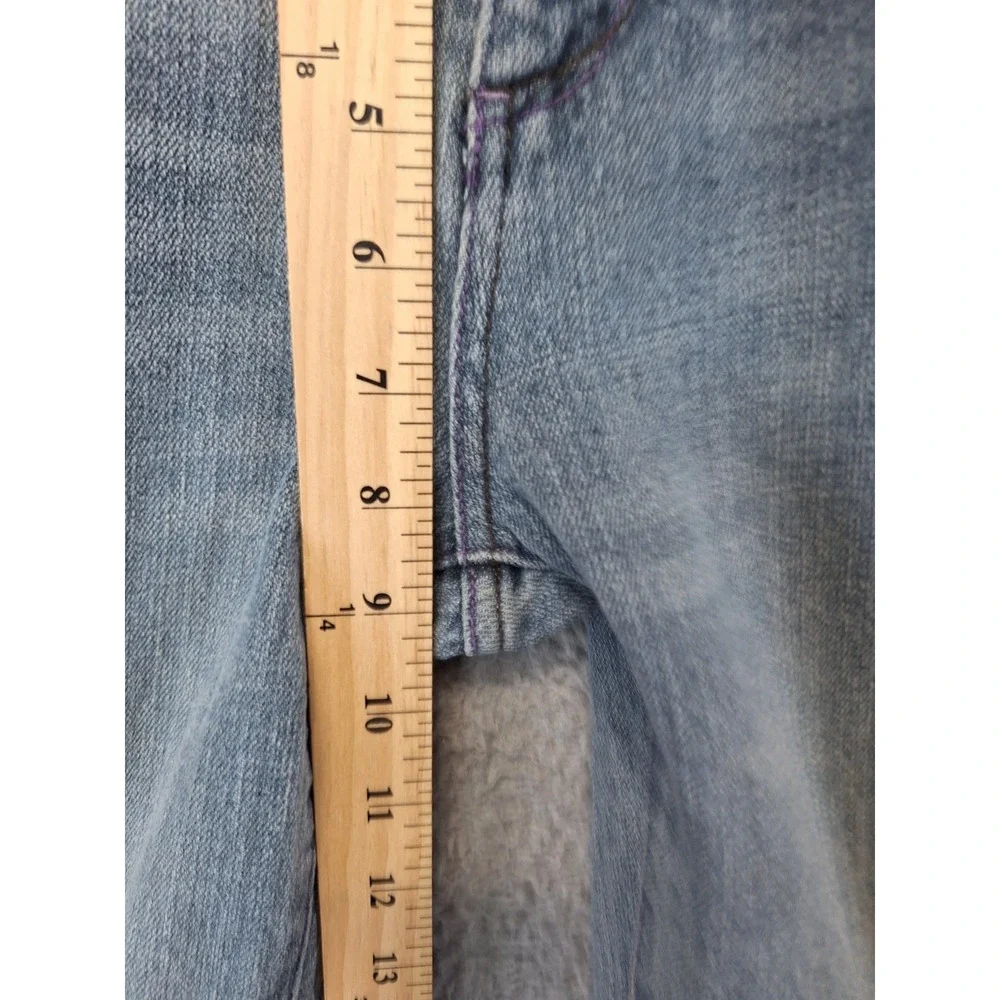 Arizona Jeans Womens 12 (Fits‎ 26x26) Med Wash Denim Rhinestone Pocket Straight